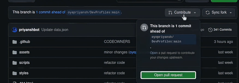 Open pull request